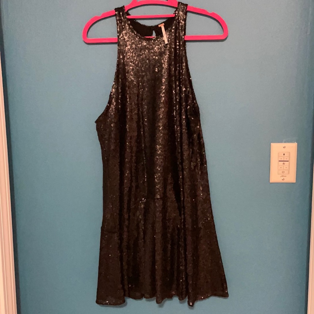 Free People Black Sequin Dress